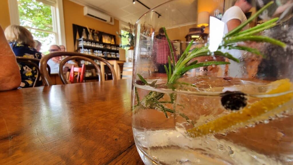 glass of gin at loch distillery -  South Gippsland wineries