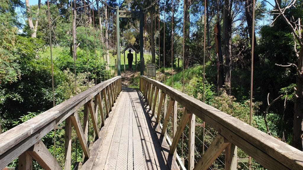 loch suspension bridge - a wooden bridge