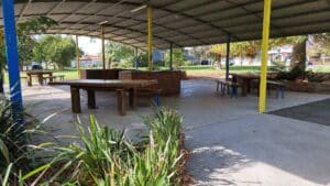 BBQ and undercover shelter in Baromi Park Mirboo North