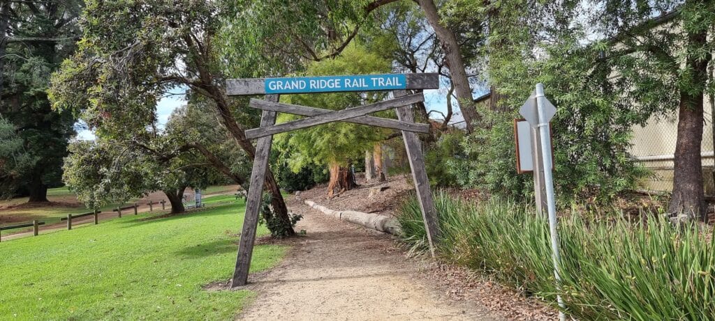 signage for mirboo north grand ridge rail trail