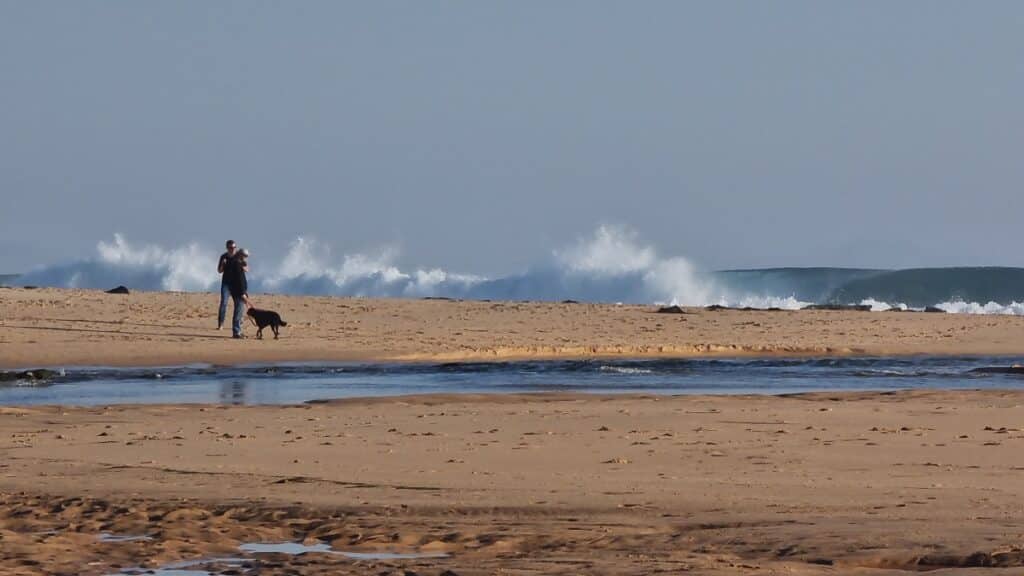 rough seas at Powlett River netrance to beach - things to do in Gippsland