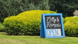 sign of Milly and romeo store in Koonwarra