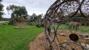 bike wheel sculpture